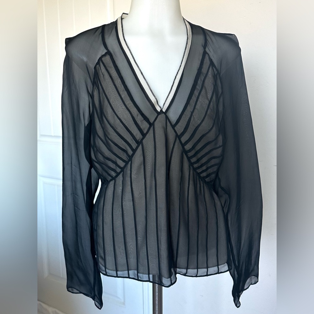 Calvin Klein Black Sheer Blouse